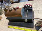 Vtg Steam Engine Mini Toy hit miss motor Copper Brass Electric 1950s Desk collec