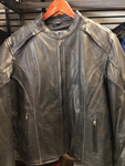 XL Womens UNIK Premium Black Leather Jacket w/Zip out Liner & Wings