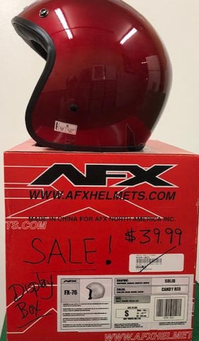 AFX Helmet FX-76 Candy Apple Red S Small Open Face 3/4 Chopper Old Skool Vtg Loo