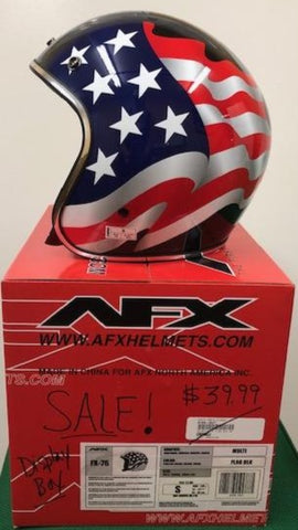 AFX Helmet FX-76 USA American Flag Open Face 3/4 Motorcycle XS S Captain Easyrid