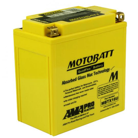 MotoBatt - 12V, 19Ah Quadflex AGM Battery - MBTX16U