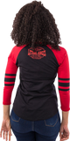 Women's Built to Thrill 3/4 Raglan Sleeve Shirt - Black/Red - XL