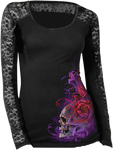 Women's Long-Sleeve Purple Haze T-Shirt - Black - Large