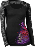 Women's Long-Sleeve Purple Haze T-Shirt - Black - Large