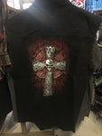 DENIM CELTIC CROSS BLACK SLEEVELESS SHIRT 001450