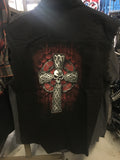 DENIM CELTIC CROSS BLACK SLEEVELESS SHIRT 001450