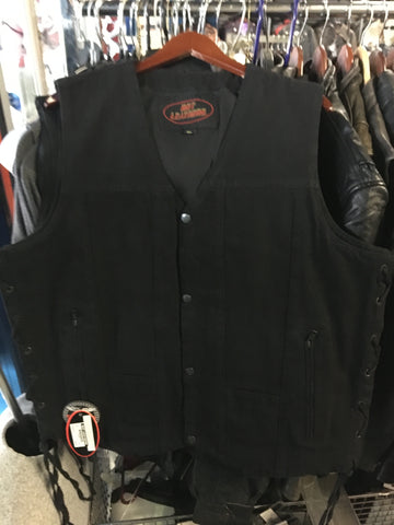 BLACK DENIM CONCEALED CARRY VEST 003000