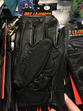 HOT LEATHER BLACK GLOVES KNUCKLE GUARD 001800