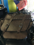 HOT LEATHER SADDLE BAGS BROWN 007500