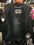 LADIES REFLECTIVE WING LEATHER VEST 006100