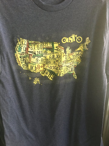 HOT LEATHER USA MAP TSHIRT  00600