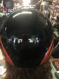 New Harley 1/2 Helmet Black Orange logo Tribal Small