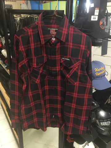 HOT LEATHERS FLANNEL LS RED & BLACK 002100