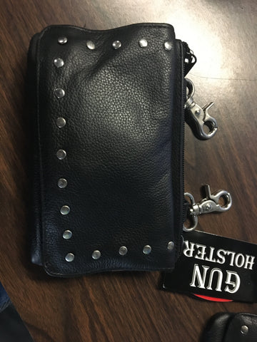 BLACK WITH STUDS HIP BAG