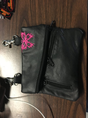 BLACK HIP BAG W/BUTTERFLY