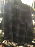 PURPLE/GREEN FLANNEL SHIRT