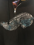 ZIPPER HOODIE BLUE ROSES AND WINGS