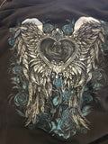 ZIPPER HOODIE BLUE ROSES AND WINGS