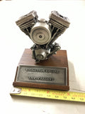 Vintage Evolution Motor Engine Pewter on Stand Display Harley Davidson Miniature