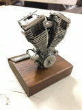 Vintage Evolution Motor Engine Pewter on Stand Display Harley Davidson Miniature