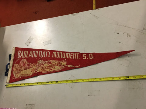 Vtg Flag Banner Pennant Satans Speedway vampire park Badland natl monument SD