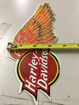 Harley-Davidson motorcycle red orange yellow winged decal emblem décor sticker