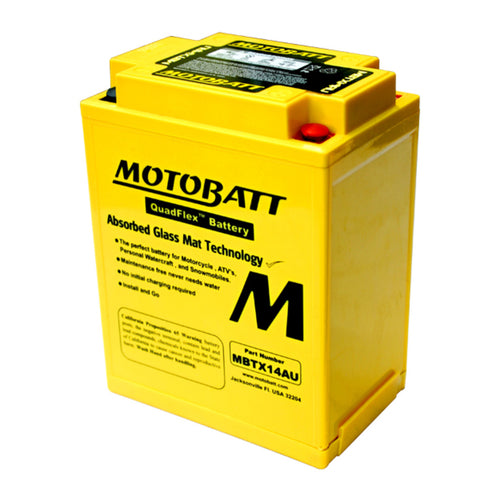 MotoBatt - 12V, 16.5Ah Quadflex AGM Battery - MBTX14AU