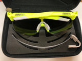100% S2 Sunglasses Matte Fluorescent Yellow Green Multilayer Mirror Lens