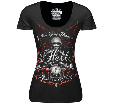Lethal Threat Women's Just Keep Riding Tee - Large