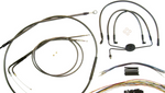 Black Handlebar cable Kit Harley 2008^ FXDF Dyna FAt Bob Dual Disc 14-17" Ape H