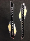 OEM Harley Davidson Gas Tank Emblems Badges 1963-65 panhead FLH Pair new!