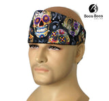 Chop Top Doo Wrap Sugar Skull & Rhinestones Bandanna Sweatband Headband