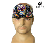 Chop Top Doo Wrap Sugar Skull & Rhinestones Bandanna Sweatband Headband