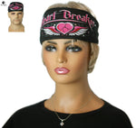 Chop Top Doo Wrap Heart Breaker Black Rhinestone Bandanna Headband
