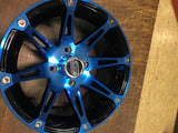 Moose Front Blue/Black 387X 14x7 Wheel Hub Part # 0230-0807 Anodized Aluminum