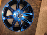 Moose Front Blue/Black 387X 14x7 Wheel Hub Part # 0230-0807 Anodized Aluminum