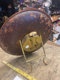 1920's Cupid Red Brass Velvet Leather Clock Antique Rare! Mantle Wind up Victori