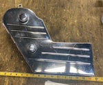 CHROME SIDE COVER TRIM PANEL HARLEY SHOVELHEAD FLH BATTERY VTG Mounts knobs