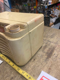 Vtg Tube radio Traveler AM Nice graphics 1950's Desktop white Mid Century Modern