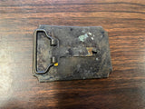 vtg 1970s Solid Brass Cowboy Tall in the saddle western belt buckle