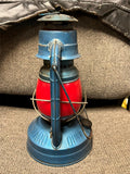 vtg Dietz little wizard railroad blue lantern original red globe collectable