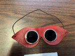 vtg NOS A6 Motorcycle Riding Goggles Auto Indian Harley Red Leather