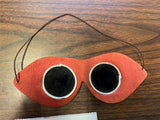 vtg NOS A6 Motorcycle Riding Goggles Auto Indian Harley Red Leather
