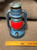 vtg Dietz little wizard railroad blue lantern original red globe collectable