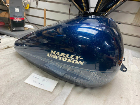 Metalflake Blue Gas Tank Harley Street Road Glide Bagger 2008^ FLH Nice 6 gallon