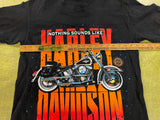 VTG Harley Davidson Double Sided FLSTN T-Shirt Men's Sz M Nostalgia Cow Glide