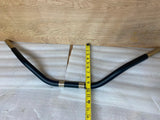 Black Handlebars Harley 883 1200 1" Low 4" 34" W dimpled Dyna FXR FXD Motorcycle