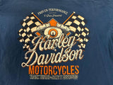 Harley Davidson Proven Performance Graphic T-shirt Blue Mens Size Large