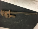 Vintage/antique made in USA adjustable/Monkey/wooden handle 18" pipe wrench/tool