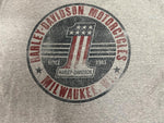 VTG Made in USA Harley Davidson Milwaukee WI Gray Logo T-Shirt Mens Sz L